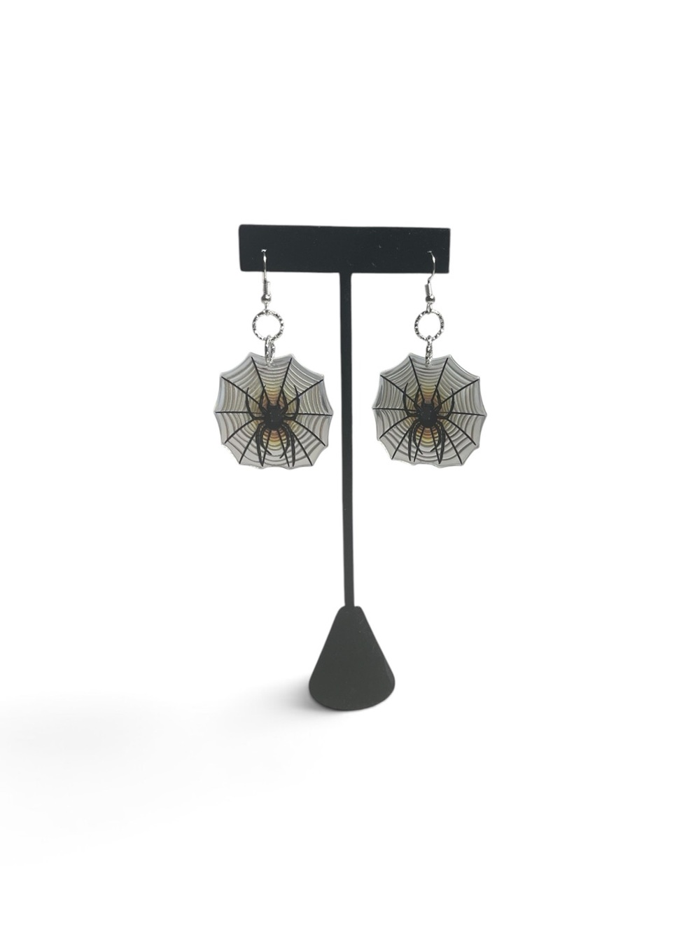 Spider Web Drop Earrings - Black and Gold Women Jewelry